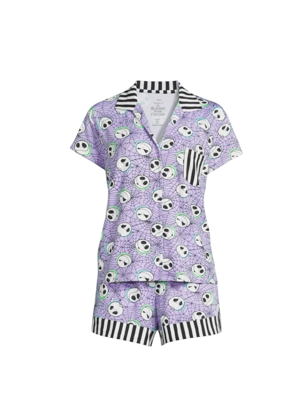 Nightmare Before Christmas Women's Top and Shorts Pajama Set, 2-Piece, Size 2X